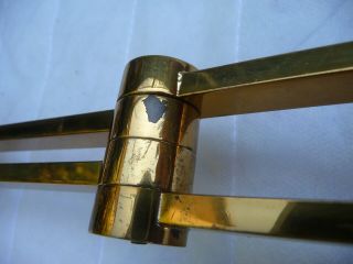 Vintage Pair Large Gilt Brass Study/Library Extendable Wall Lights Candle Sconce 12