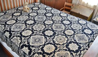 Antique Two Panel Craig Indiana Double Weave Coverlet 1842