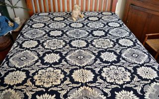 Antique Two Panel Craig Indiana Double weave Coverlet 1842 4