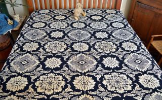Antique Two Panel Craig Indiana Double weave Coverlet 1842 7