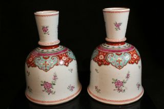 Antique Qianlong Mark Chinese Ottoman Turkish Market Famille Rose Hookah Vases 2