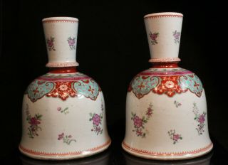 Antique Qianlong Mark Chinese Ottoman Turkish Market Famille Rose Hookah Vases 3