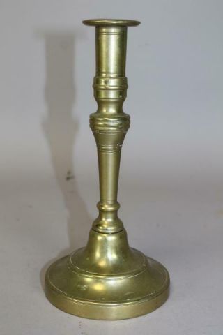 A Fine Late 17th C Turned Brass Candlestick Continental C1690 - 1720 In Old Patina