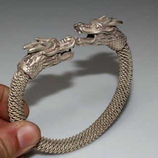 PERFECT MEDIEVAL SILVER BRACELET WITH DRAGON HEAD 2