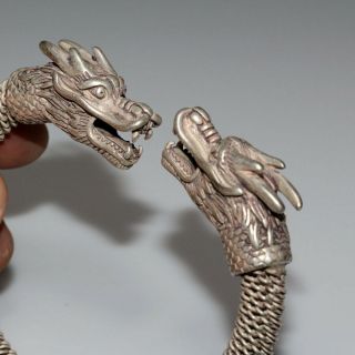 PERFECT MEDIEVAL SILVER BRACELET WITH DRAGON HEAD 4