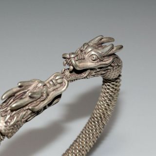 PERFECT MEDIEVAL SILVER BRACELET WITH DRAGON HEAD 5