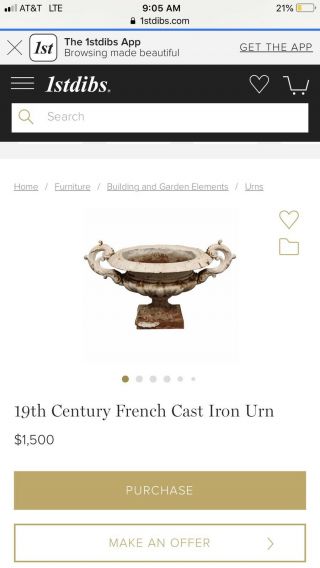 ⭕️ Large - Scale 19th French Century Cast Iron Garden Urn 2