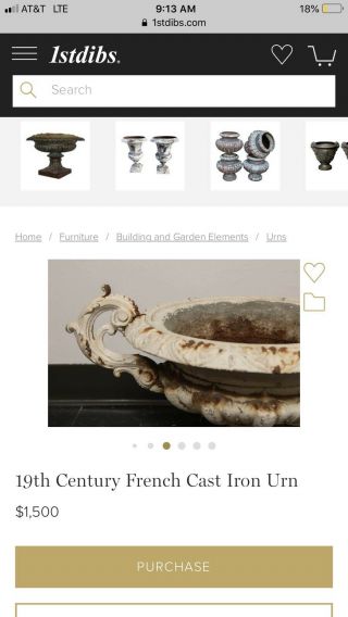 ⭕️ Large - Scale 19th French Century Cast Iron Garden Urn 4