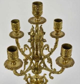 Regency Style 5 Light Brass Candelabra Made in England 2