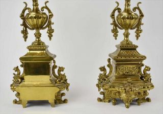 Regency Style 5 Light Brass Candelabra Made in England 3