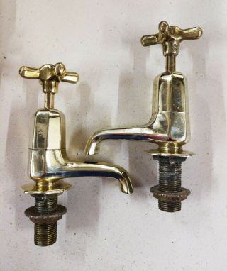 Antique Art Deco Brass sink taps 2