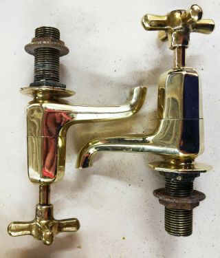 Antique Art Deco Brass sink taps 3