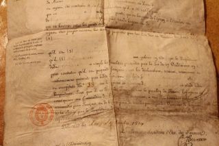 1816 XXL manuscript parchment naval certificate maritime minister stamp marines 7
