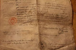 1816 XXL manuscript parchment naval certificate maritime minister stamp marines 8