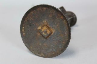 A RARE 18TH C ROLLED IRON HOGSCRAPER CANDLESTICK IN OLD GRUNGY BLACK SURFACE 8