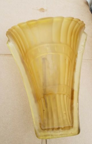Slip Shade Wall Sconce Amber Glass Art Deco Design