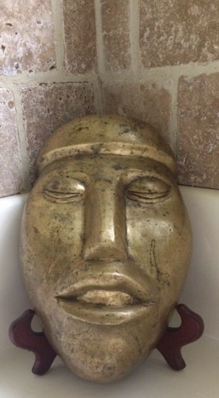 Bronze Olmec Funeral Mask Xtra Big And Heavy Mexico Xtra Heavy