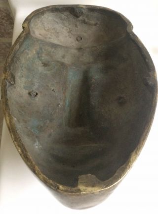 BRONZE OLMEC FUNERAL MASK XTRA BIG AND HEAVY MEXICO XTRA HEAVY 5