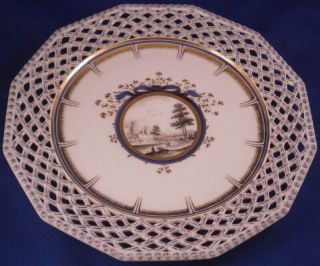 Nymphenburg Porcelain Kings / Pearl Service Reticulated Plate Porzellan Teller