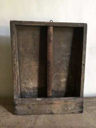 Best Early Antique Wooden Hanging Candle Wall Box Canted Painted Aafa