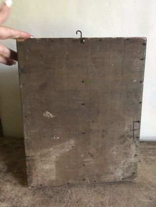 BEST Early Antique Wooden Hanging Candle Wall Box Canted Painted AAFA 9