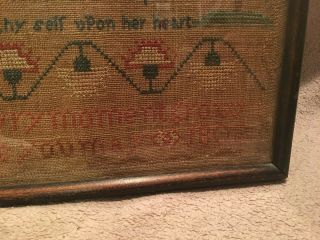 Antique Sampler by Mary S Moore,  age 11,  Hartford March 28,  1802 5