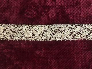 Extraordinary ANTIQUE NEEDLE LACE INSERTION 1.  50 YARD,  by 3 3/4 