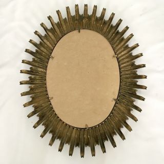 Vintage Italian Gilt Gold Metal Abstract Eyelash Mirror 5
