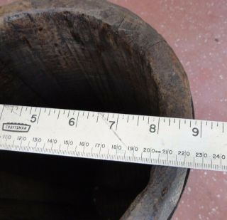 VINTAGE WOODEN BUTTER CHURN 4 METAL BANDS 28.  5 