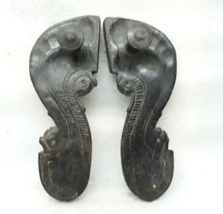 Old Wooden Footwear Shoes See Foot Finger Prints On Slipper Of Monk Saint Holy M
