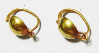 ZURQIEH - AS13523 - ANCIENT ROMAN GOLD EARRINGS.  100 - 200 A.  D 3