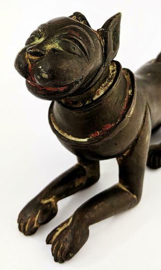 SOUTH INDIAN ANTIQUE BRONZE TIGER FIGURE 19TH CENTURY 3