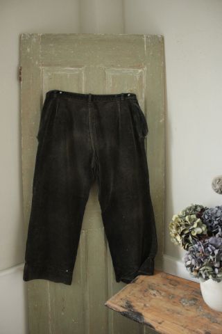Vintage French Men ' s Corduroy pants brown soft 1930 ' s 36 inch waist hunting wear 8