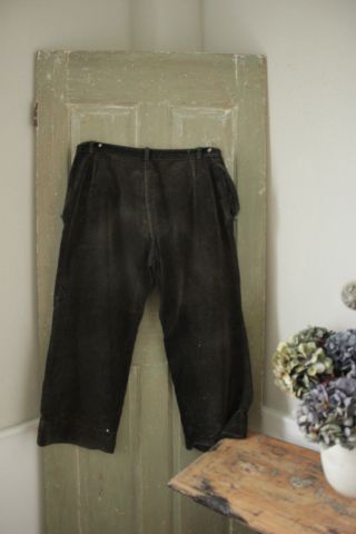 Vintage French Men ' s Corduroy pants brown soft 1930 ' s 36 inch waist hunting wear 9