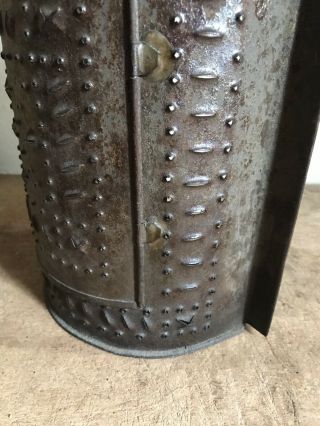 Early Antique Punched Tin Half Round Hanging Candle Lantern Lighting AAFA Revere 6