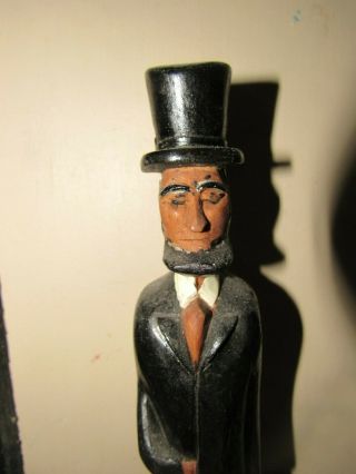 Antique Kansas Abraham Lincoln hand carved wood sculpture folk art figurine 3