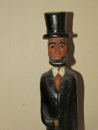 Antique Kansas Abraham Lincoln hand carved wood sculpture folk art figurine 6