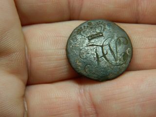 Post Medieval Bronze Volunteers / Militia Button Hv Av Metal Detecting Detector