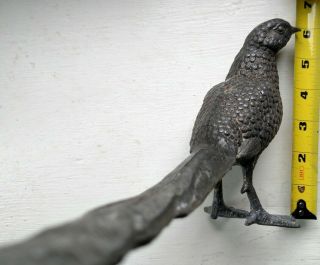 Exquisite Vintage Cast Bronze Pheasant Sculpture Bird Hunting Mantle/Centerpiece 4