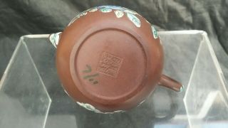 Antique Chinese yixing enamelled teapot 7