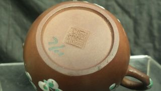 Antique Chinese yixing enamelled teapot 8