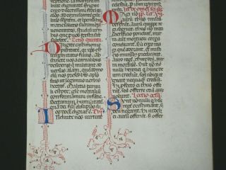 Medieval Manuscript Vellum Breviary Leaf,  Italy (florence),  C.  1440