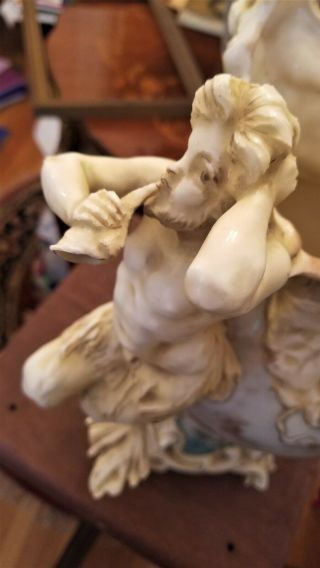 Antique Mermaid & Merman Porcelain Vase - Sea Serpent 12