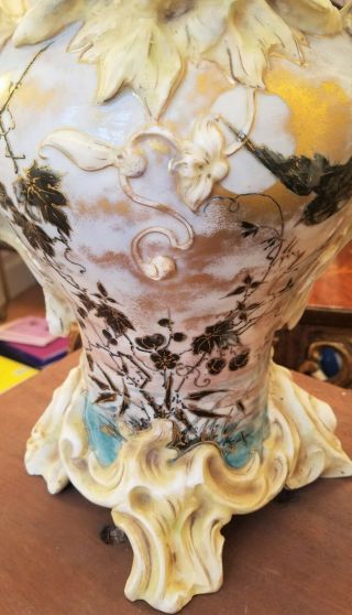 Antique Mermaid & Merman Porcelain Vase - Sea Serpent 3