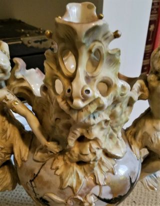 Antique Mermaid & Merman Porcelain Vase - Sea Serpent 4