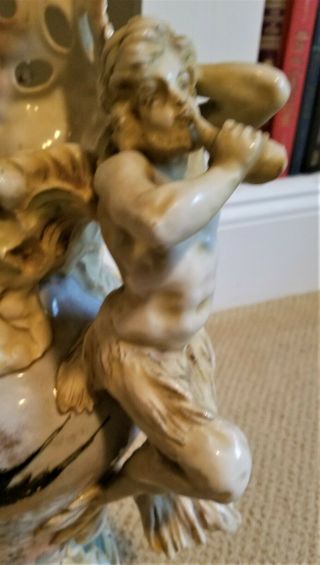 Antique Mermaid & Merman Porcelain Vase - Sea Serpent 7