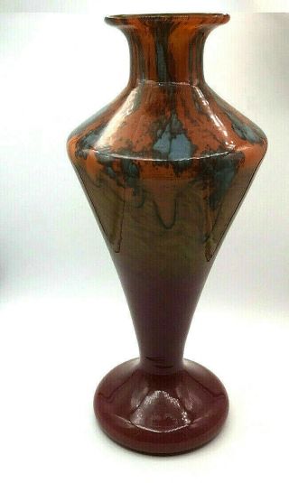 CHARLES SCHNEIDER (FRENCH,  1881 - 1952) ART DECO ART GLASS VASE 3