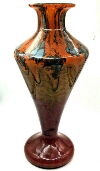 CHARLES SCHNEIDER (FRENCH,  1881 - 1952) ART DECO ART GLASS VASE 8