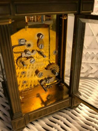 Mathew Norman 1754A,  Swiss Made,  11 jewels carriage clock brass w gilded 6