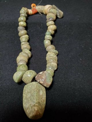 Pre - Columbian Chontal Stone Necklace From Mexico.  Ca.  400 Bc.